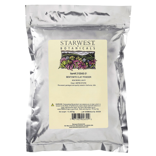 Starwest Botanicals, Порошок из бентонитовой глины, 453,6 г (1 фунт)