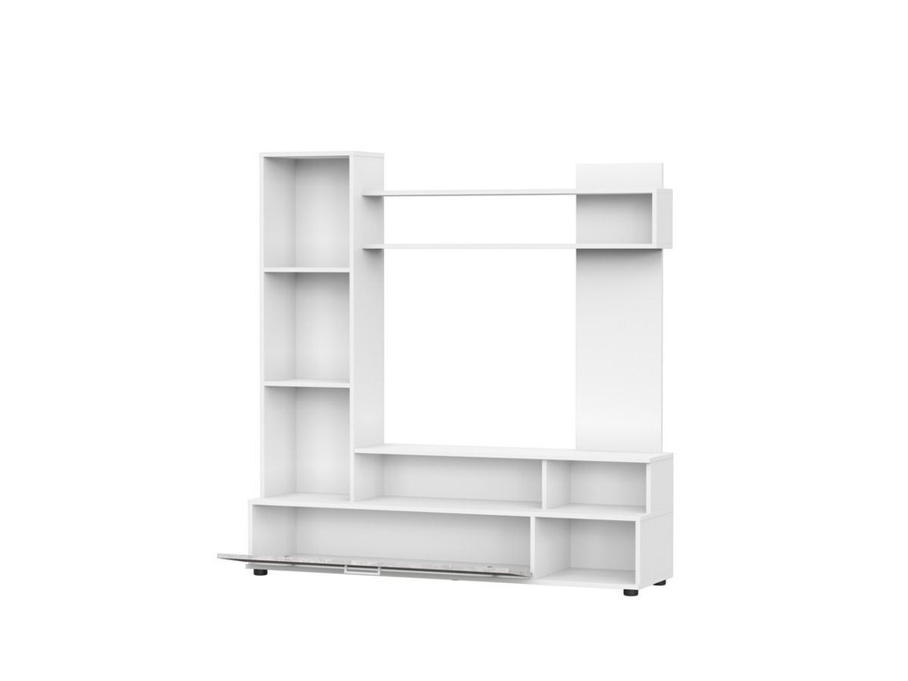 Стенка в гостиную со шкафом Белый/Цемент Светлый, МГС, 150х38х153,5 см SV-Мебель