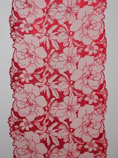 05-98 ОПТ Вышивка на неэл. сетке 23 см, красный