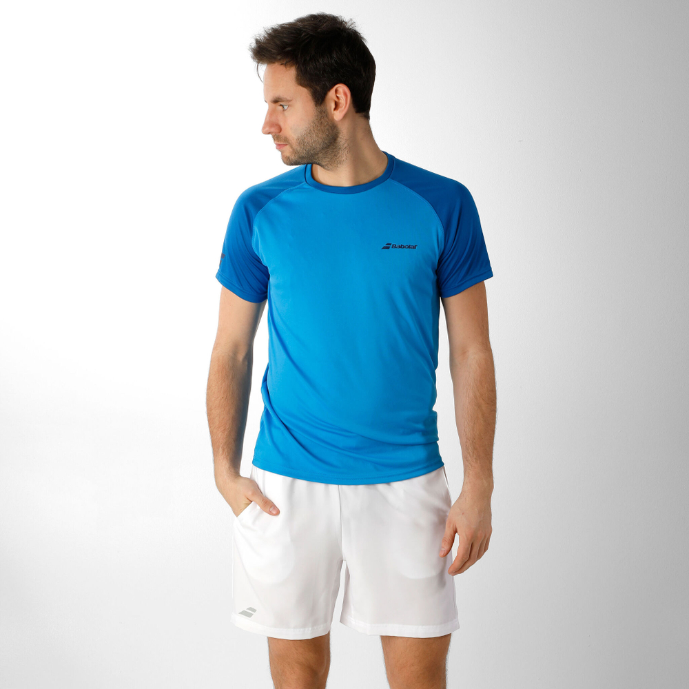 Мужское теннисное поло Babolat Play Crew Neck T-Shirt Men - Blue