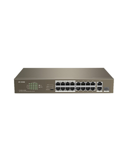 IP-COM F1118P-16-150W Коммутатор PoE неуправляемый 18-Ports 10/100 Mbps Base-TX + 1-Port 1000 Base-X SFP / 16-Ports PoE (PoE бюджет 130W)