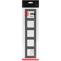 Рамка для розеток и выключателей ЭРА Серия 12 12-5205-12 на 5 поста, Классик, графит