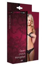 Комплект ATTRACTIVELY: бра с открытой грудью и трусики-стринги (Размер: L-XL) (Цвет: черный)