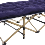 Раскладушка кемпинговая складная с матрасом 188*66*49 см, серый-синий