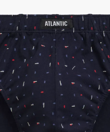 Мужские трусы (3шт) слипы спорт Atlantic 3MP-176, темно-синий + голубой + темно-синий