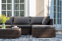 "Лунго" трансформирующаяся лаунж-зона из искусственного ротанга, цвет коричневый