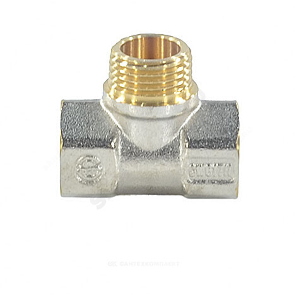 Тройник латунь никель Ду 15 (1/2") ВР/НР/ВР 9009 ГОСТ 32585-2013 Aquasfera 9009-01