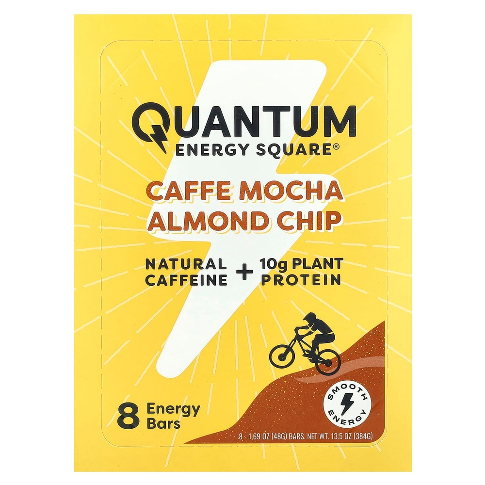 Quantum Energy Square, Caffe Mocha и миндальные чипсы, 8 квадратов, 48 г (1,69 унции)