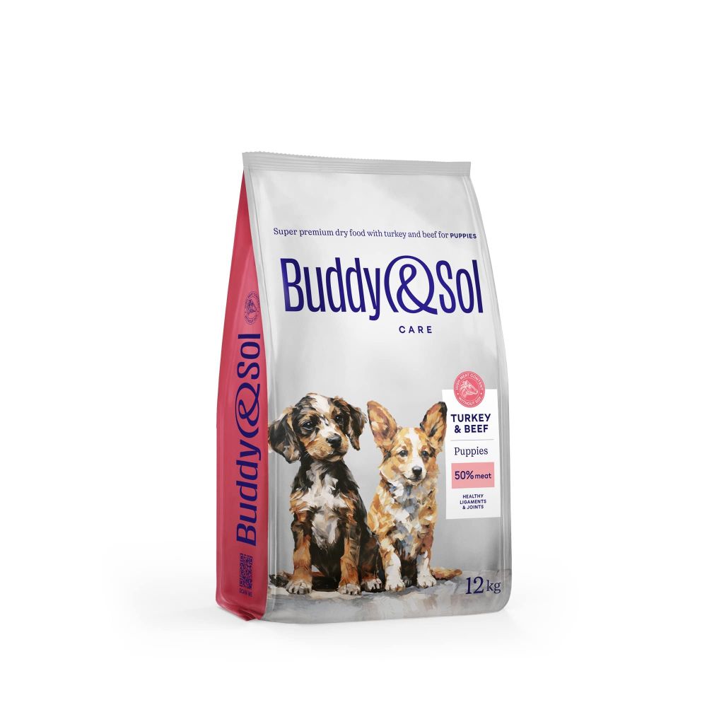 Сухой корм Buddy&amp;Sol CARE PUPPY с индейкой и говядиной для щенков всех пород 12 кг