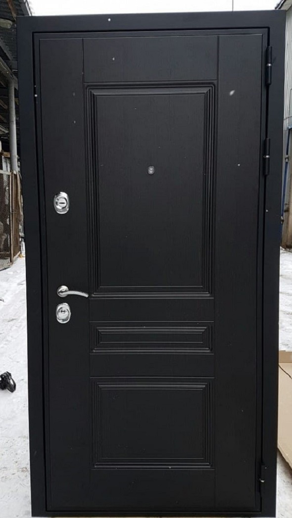 Входная металлическая дверь RеX (РЕКС) Премиум 3К 243 Венге / ФЛ-243 Силк сноу (Белый матовый, без текстуры)