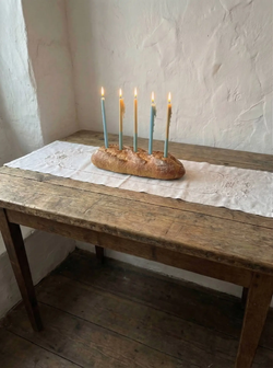 Свеча из коллекции "Пять вечеров" голубой/охра