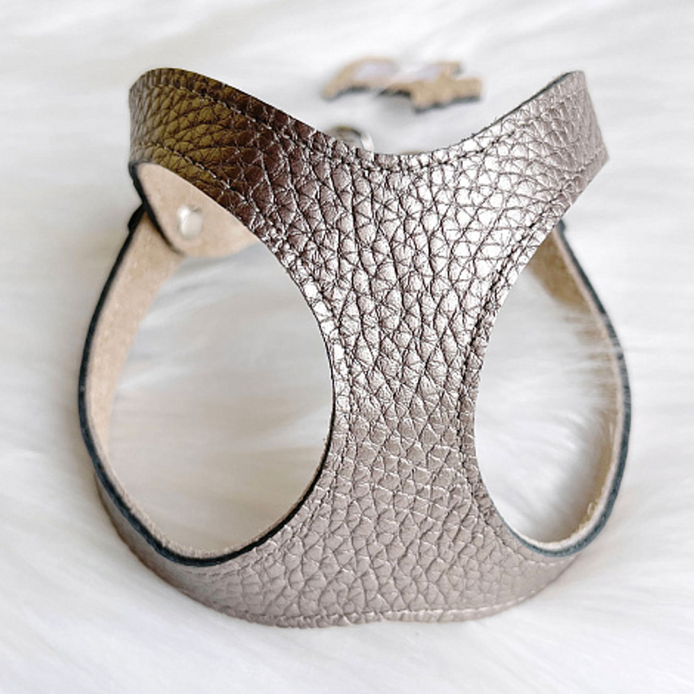 9306 Шлейка кожаная "Перламутр" / PREMIUM