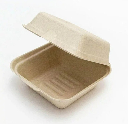 Короб для БЕНТО-торта крафт, сахарный тростник 15х15х8 см