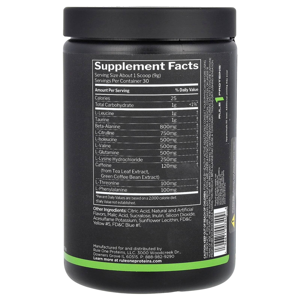 Rule One Proteins, Energized Amino, аминокислоты, кислые конфеты, 270 г (9,52 унции)