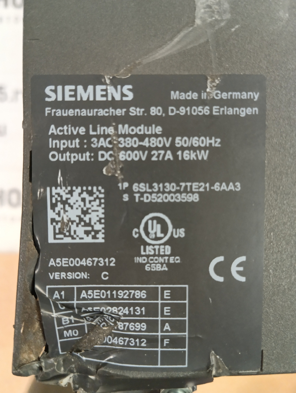 Siemens 6SL3130-7TE21-6AA3** б/у