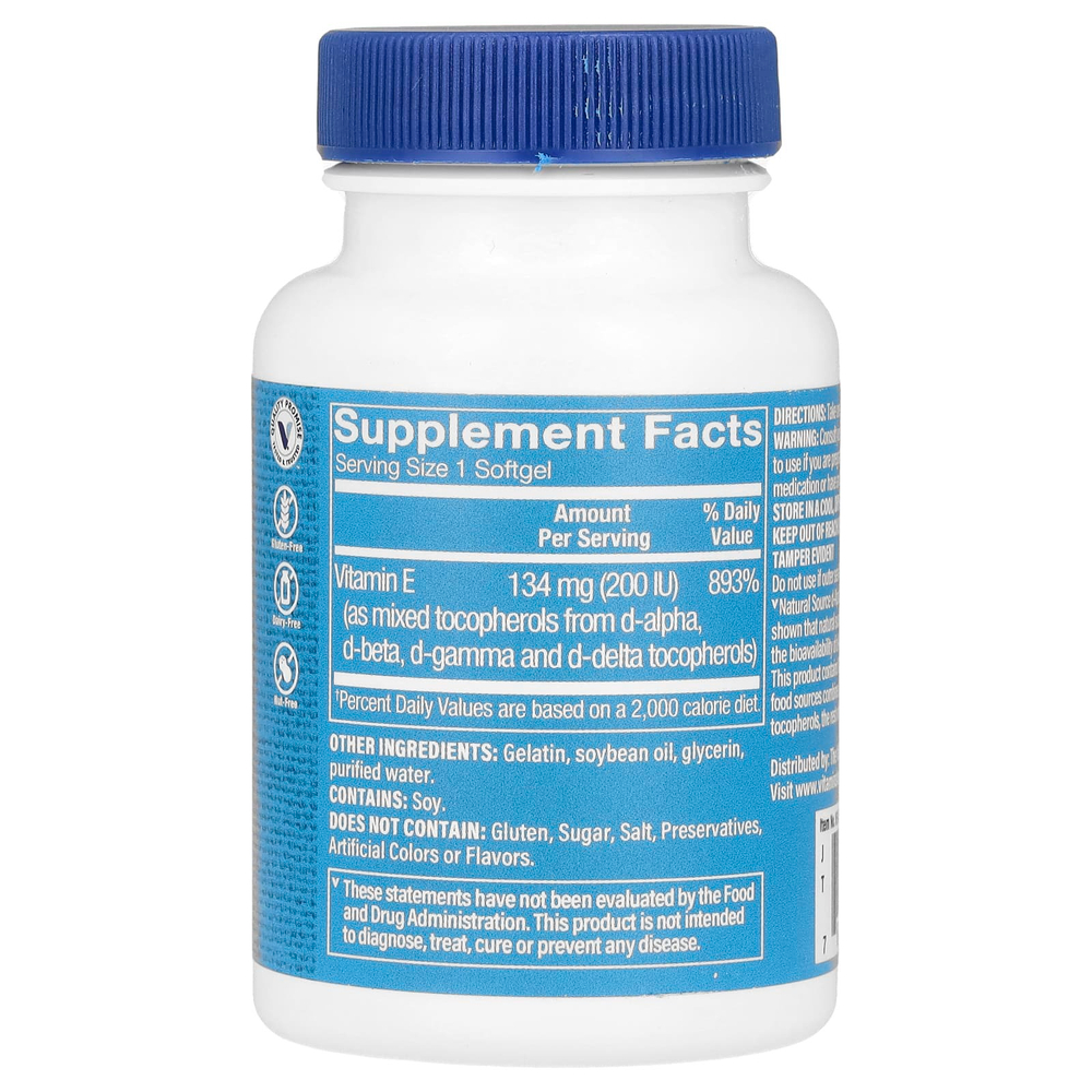 The Vitamin Shoppe, Витамин E, 134 мг (200 МЕ), 100 мягких таблеток