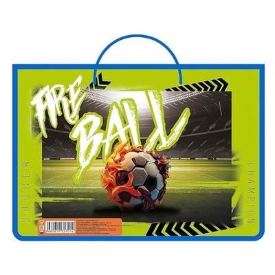 Папка А4 пластиковая, ручки-тесьма "Игра в футбол 2024" (Пчёлка)