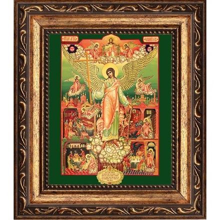 Ангел Хранитель оберегающий сон и трапезу. Икона на холсте.