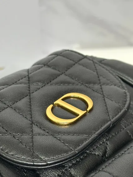 Рюкзак Dior Caro черный, модель среднего формата