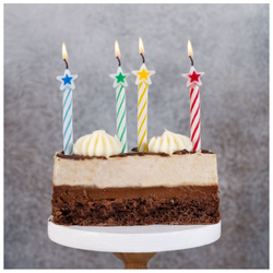 Свечи для торта со звездой ассорти 8шт