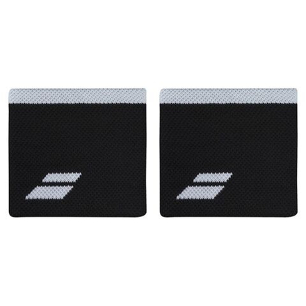 Теннисные напульсники Babolat Logo Wristband 2P - black/white
