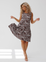 Сарафан зебра с воланом женский длинный летний домашний большие размеры платье на широких бретелях