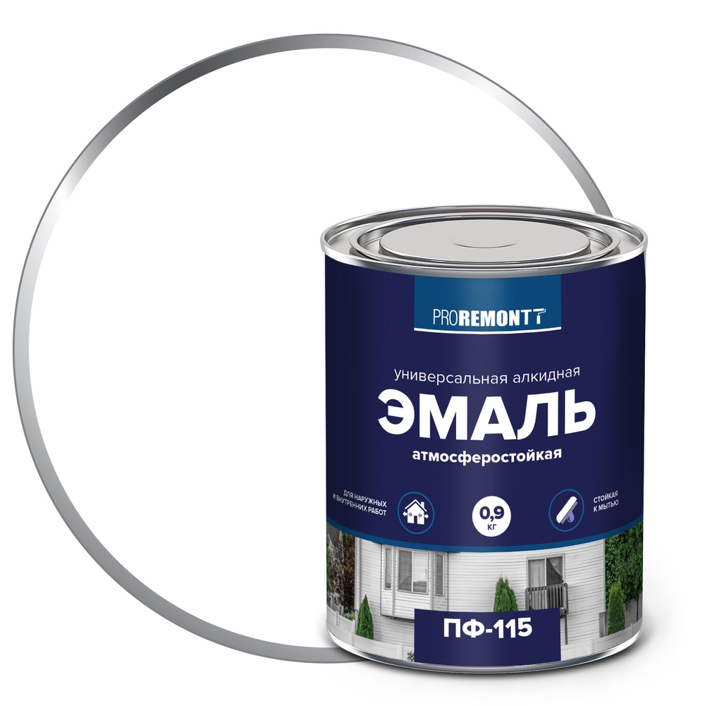 Эмаль ПФ-115 PROREMONTT  белый матовый 0,9 кг