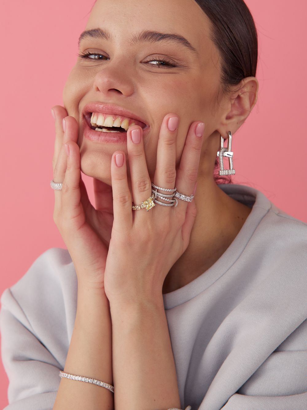 STATEMENT SHINE EARRINGS 2 IN 1