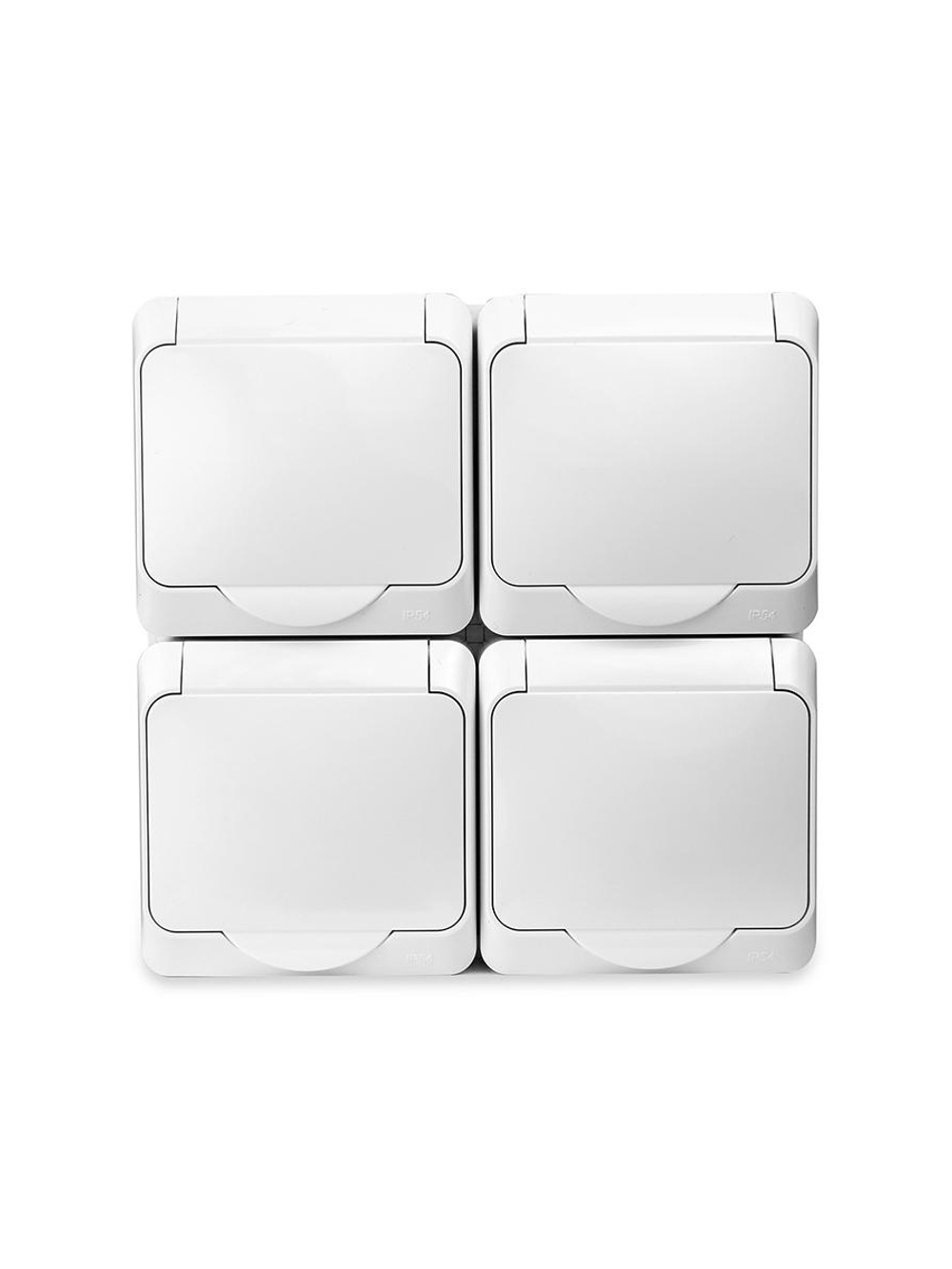 Розетка 4-м ОП Nix 16А IP54 250В с заземл. с крышкой бел. TOKOV ELECTRIC TKE-NX-R4Z-C01-IP54
