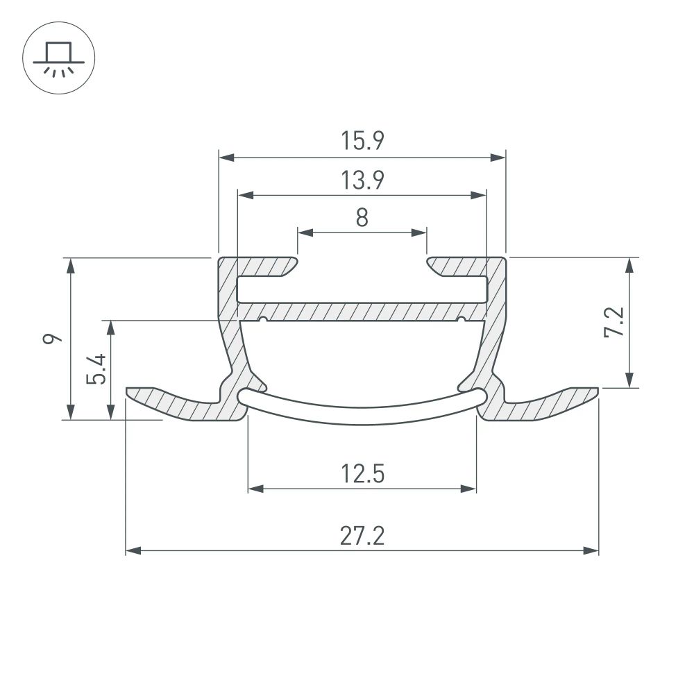 Профиль TK-F-2000 (CT) ANOD (Arlight, Алюминий) 016936