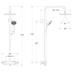 Душевая система Jacob Delafon July E5523-CP схема