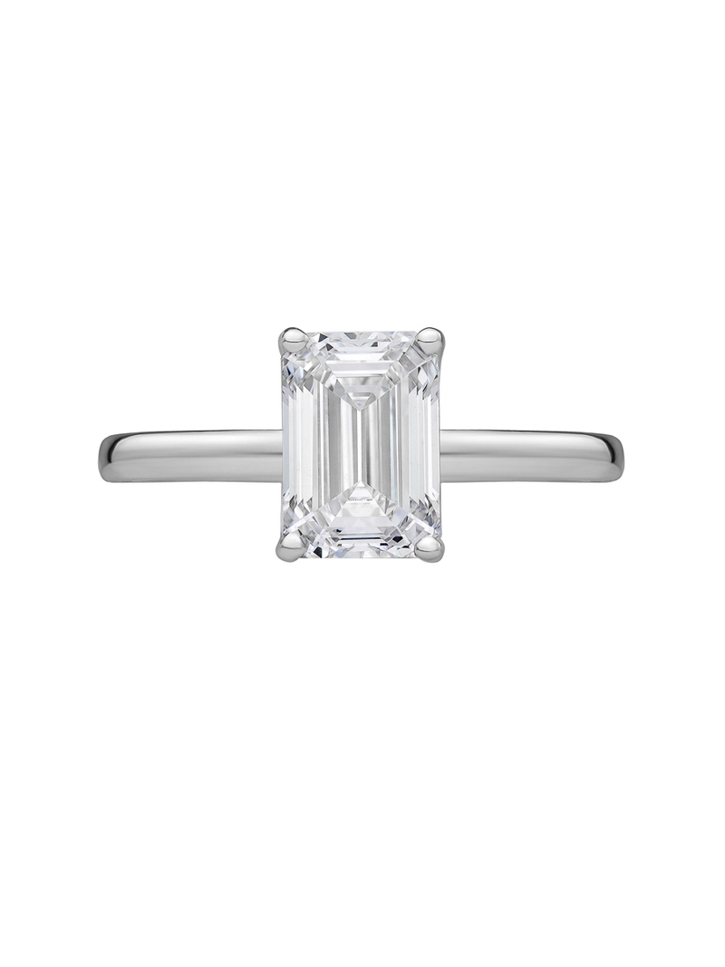 Кольцо с Лабораторным Бриллиантом - Изумруд 5*3 мм