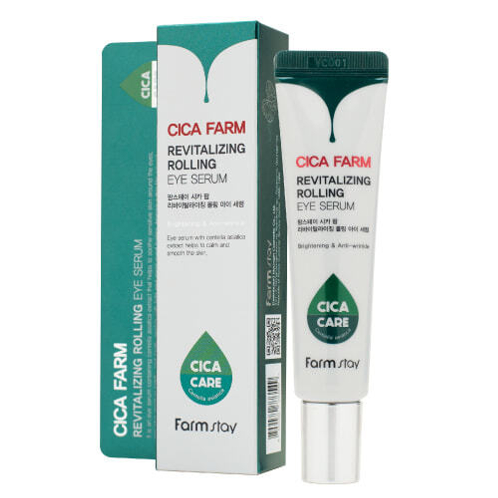 Сыворотка для кожи вокруг глаз осветляющая FARMSTAY Cica Farm Revitalizing Rolling Eye Serum (25мл)