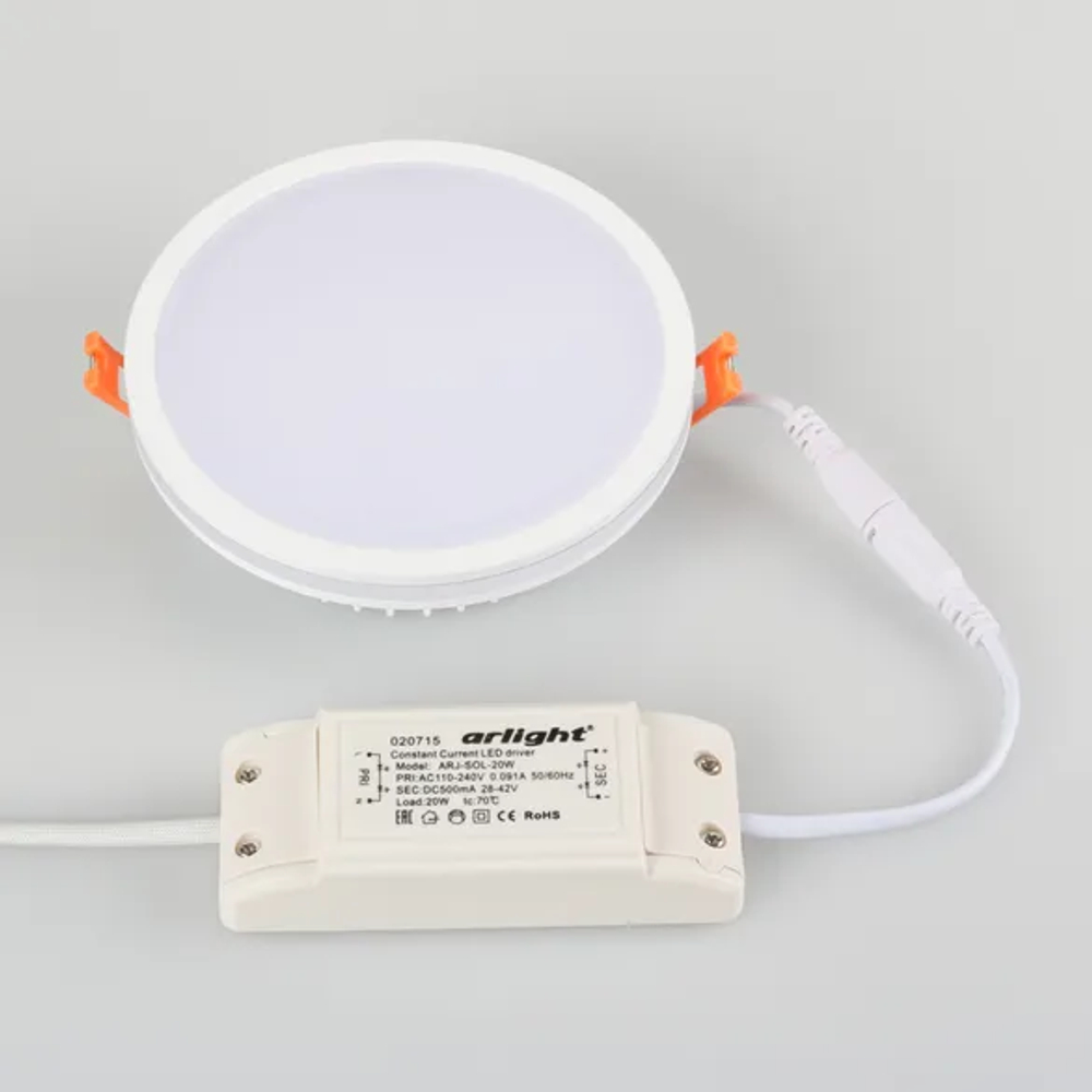 Светодиодная панель LTD-135SOL-20W Day White (Arlight, IP44 Пластик, 3 года) 020711