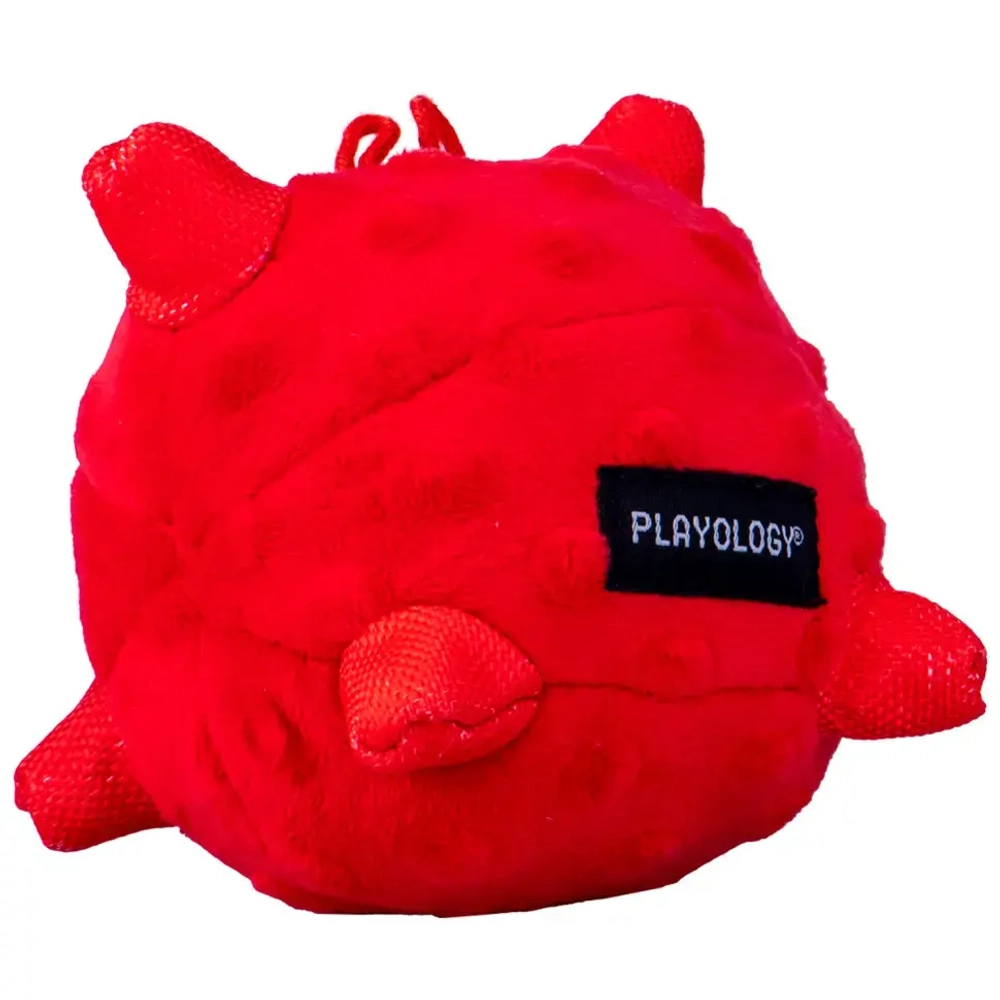 Playology puppy sensory ball сенсорный плюшевый мяч для щенков с ароматом говядины, 11 см, красный