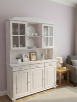 Шкаф витрина 2 двери с нишей Лена (верхняя часть буфета), белый