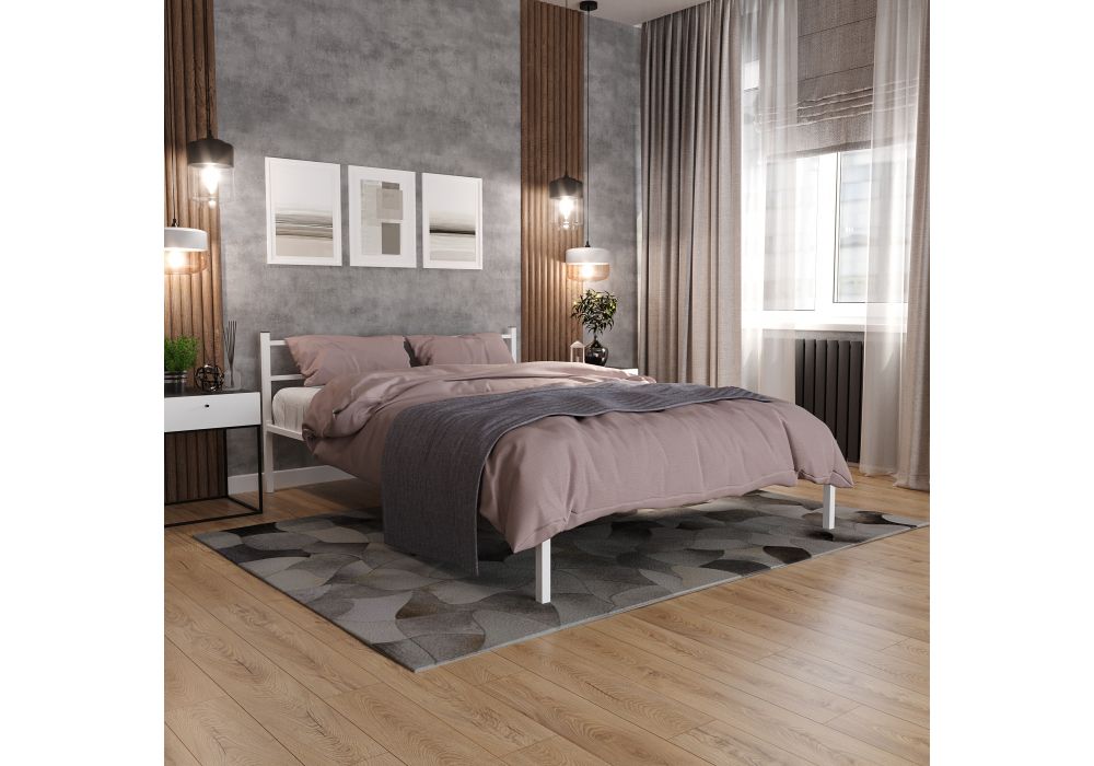 Полутораспальная кровать Фади 140х200 белая