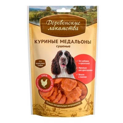 Деревенские Лакомства Куриные медальоны сушеные, 90гр