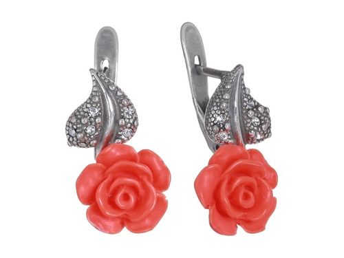 "Зэри" серьги в серебряном покрытии из коллекции "Rosaire" от Jenavi с английским замком