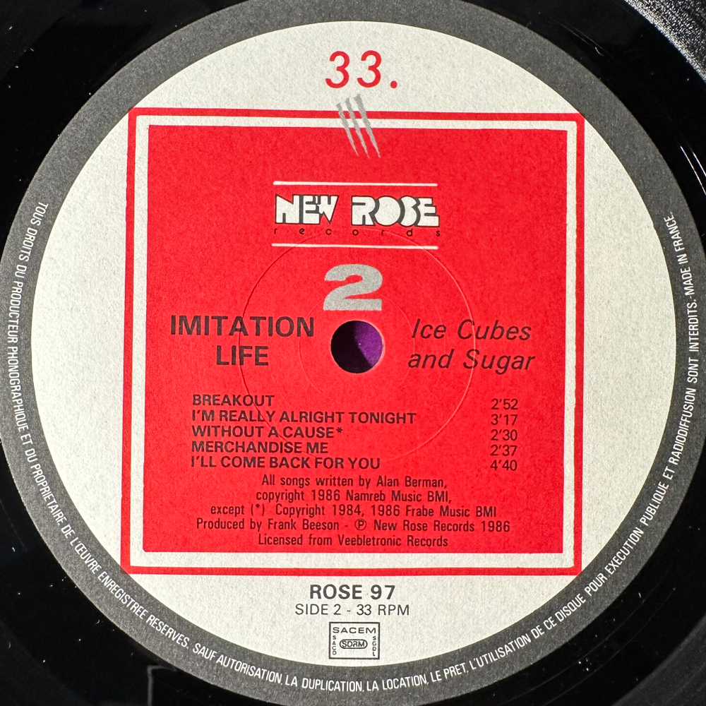 Imitation Life ‎– Ice Cubes And Sugar (Франция 1986г.)