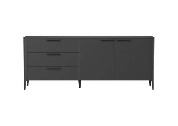 Тумба Type oak 3 ящика 2 двери L (черный)