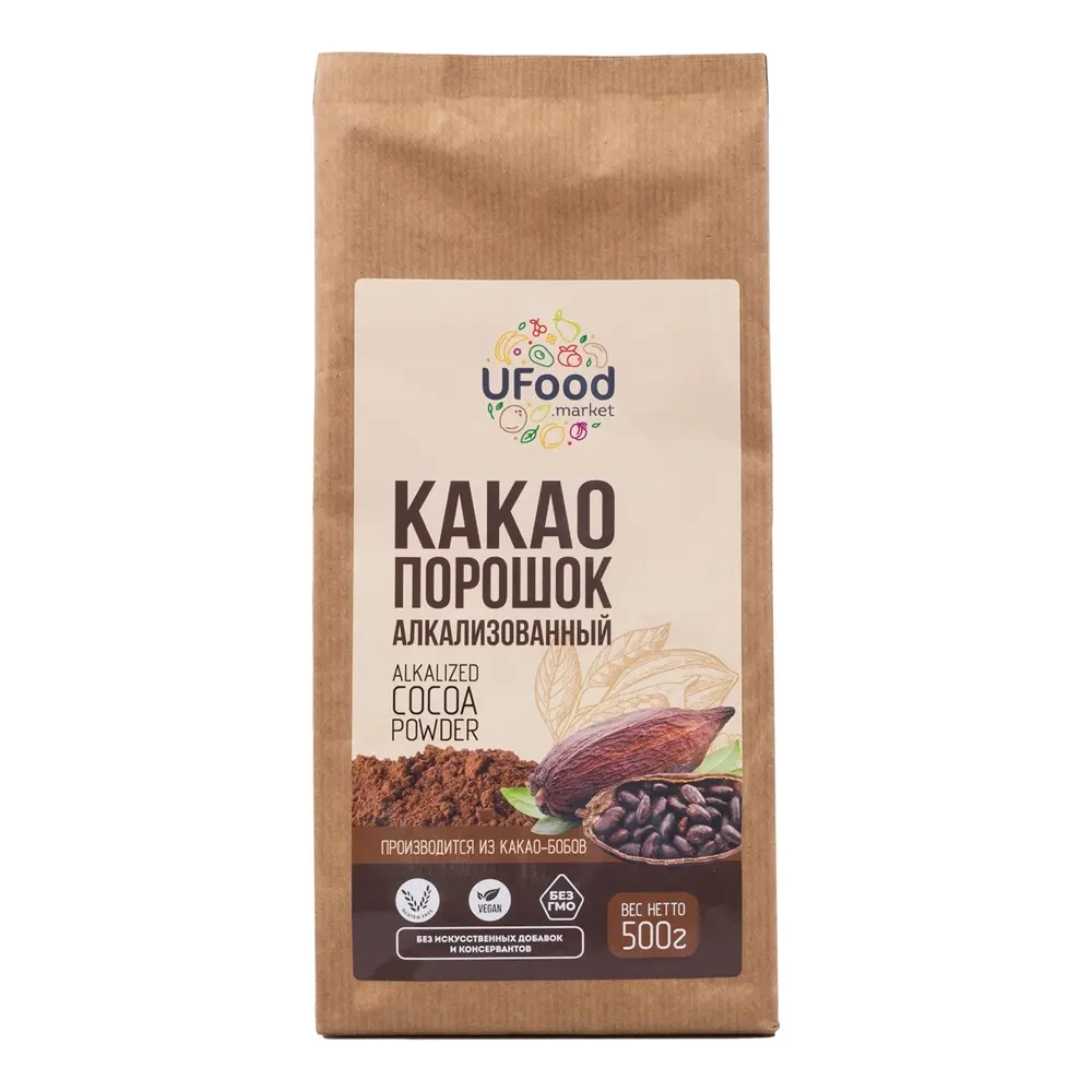 Какао-порошок, сорт Тринитарио, неалкализованный, натуральный UFOOD, 500 г