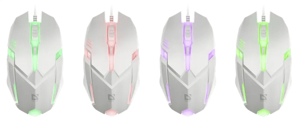 Мышь проводная Defender Cyber MB-560L 7цветов,3кнопки,1600dpi,белый, НОВИНКА!
