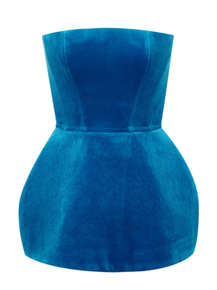 Корсет с баской из бархата