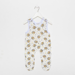 Ползунки длинные детские, цвет белый/мишки, рост 68 см (Детская линия)