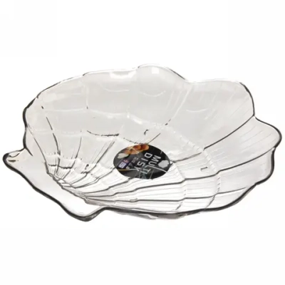 Тарелка пластиковая «Ракушка» 22*23,5см кофейная