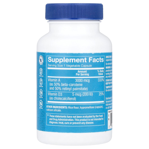 The Vitamin Shoppe, Витамины A и D3, 100 растительных капсул