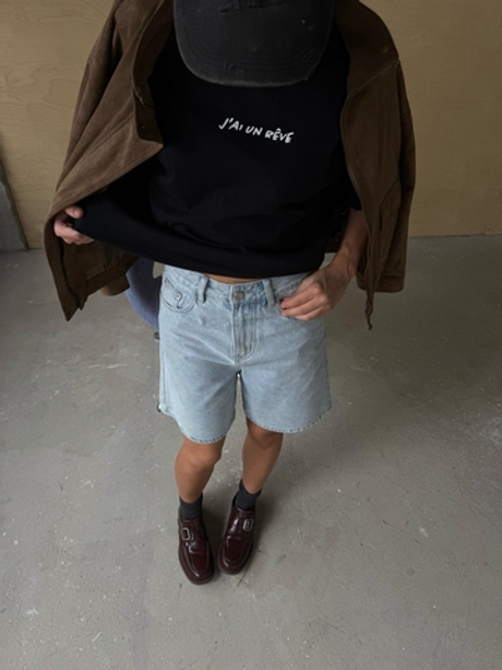 Голубые бермуды из денима