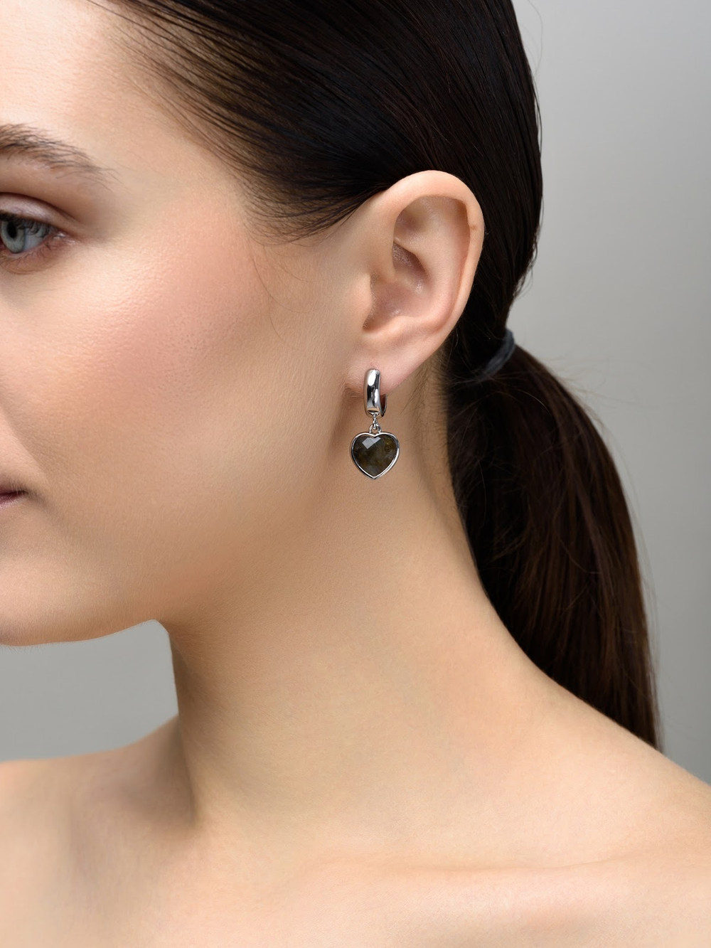 Серьги "Amour" silver с лабрадором