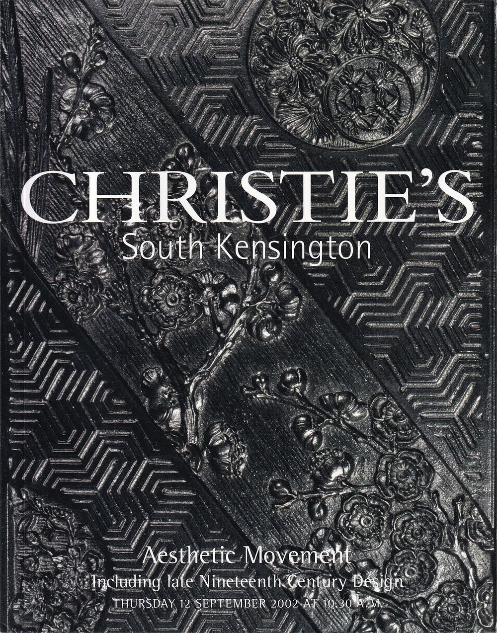 Каталог аукциона Christie's, Лондон, Предметы эстетического движения, включая дизайн конца XIX века от 12 сентября 2002 года
